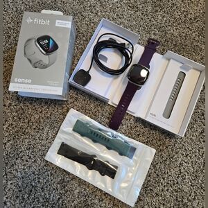 Fitbit Sense Smartwatch - Plum and Black